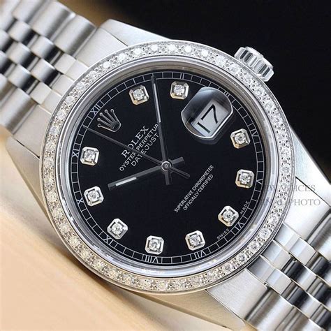 ladies rolex oyster perpetual datejust black face